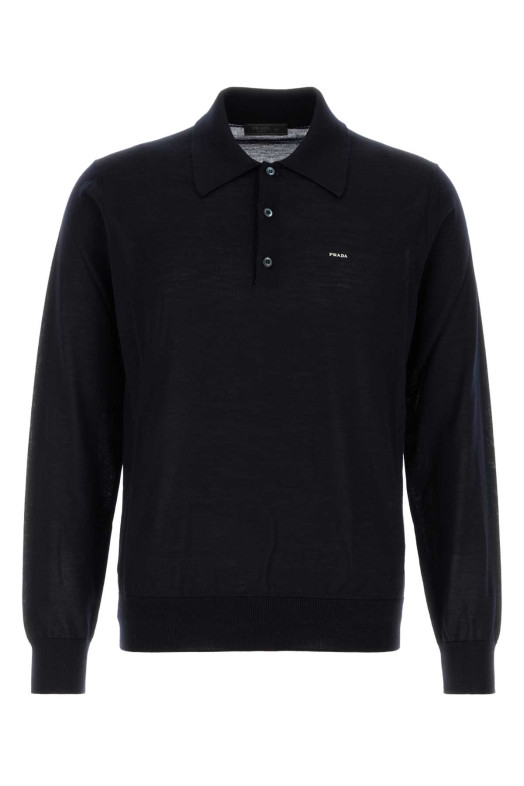 Midnight blue wool polo shirt Blue PRADA (UMF147SOOO18DY)