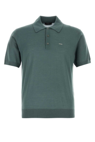 Dark green wool polo shirt PRADA (UMF148SOOO18DY)