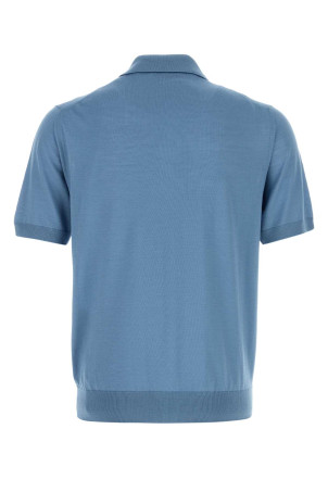 Cerulean blue wool polo shirt PRADA (UMF148SOOO18DY)