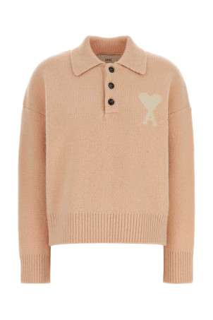 Salmon stretch alpaca blend polo shirt AMI (UPL408KN0135)