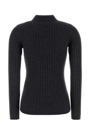 Charcoal wool polo shirt A.P.C. (WVBEGF23473)