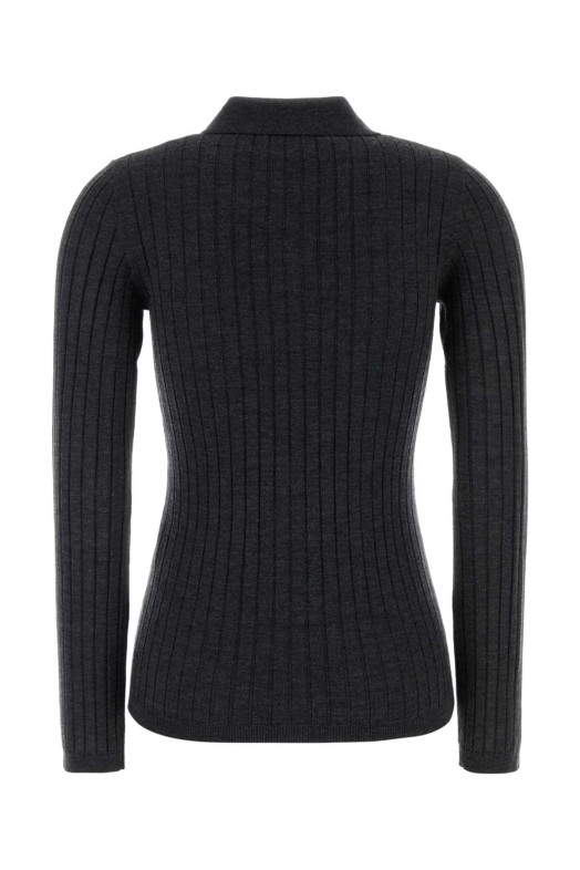 Charcoal wool polo shirt A.P.C. (WVBEGF23473)