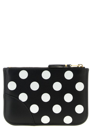 Polka Dots Printed card holder Black-grey