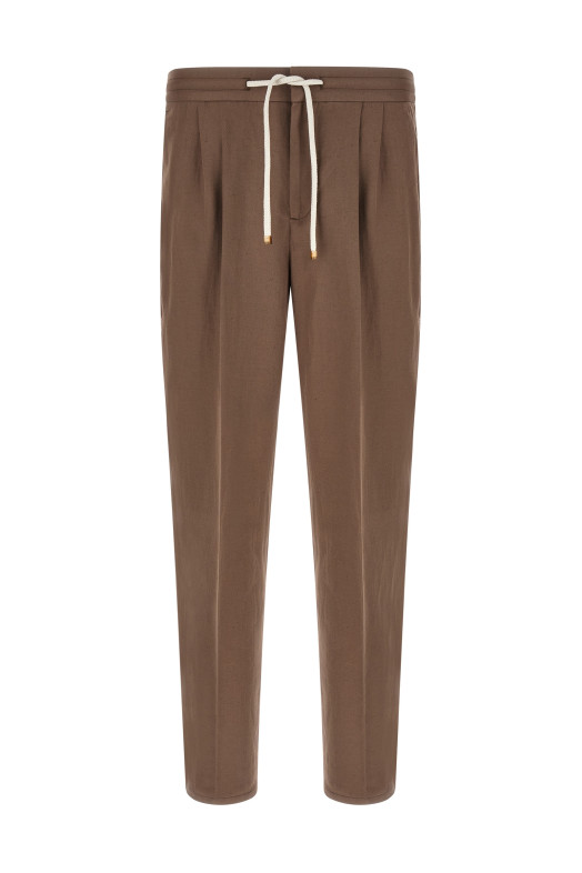 Linen trousers Brown