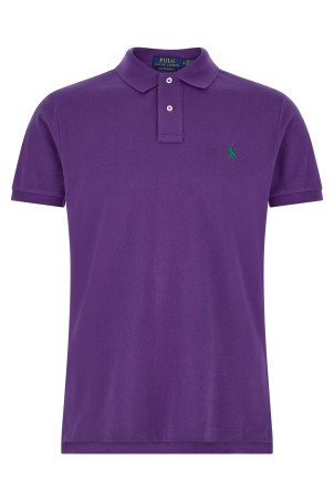 Logo embroidery polo shirt Purple