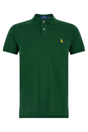 Logo embroidery polo shirt Green