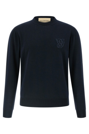 Valentino Garavani logo embroidery sweater Blue