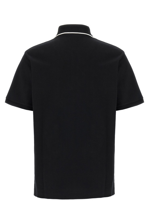 Logo embroidery polo shirt Black-grey