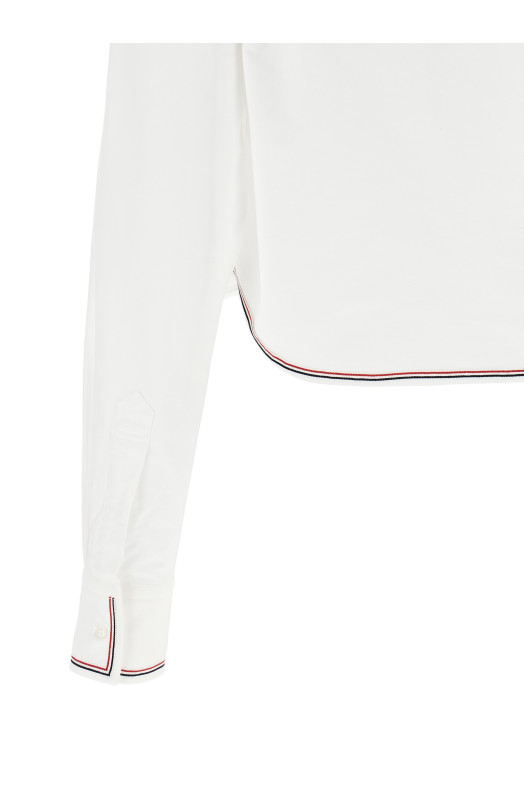 'RWB' crop tape shirt White