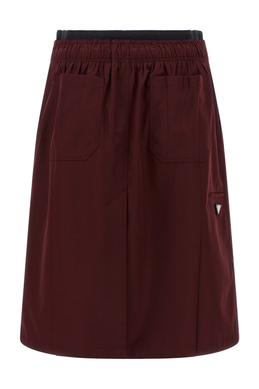 Double layer elastic skirt Bordeaux