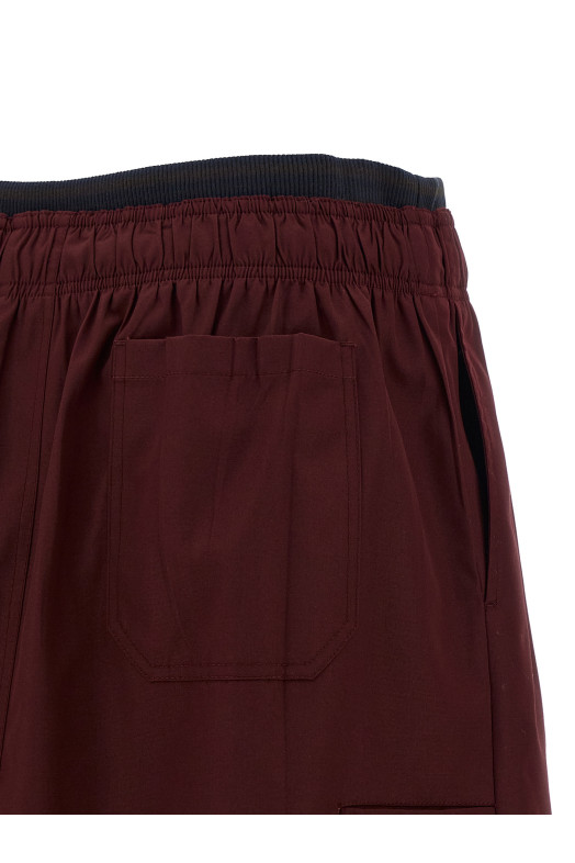 Double layer elastic skirt Bordeaux