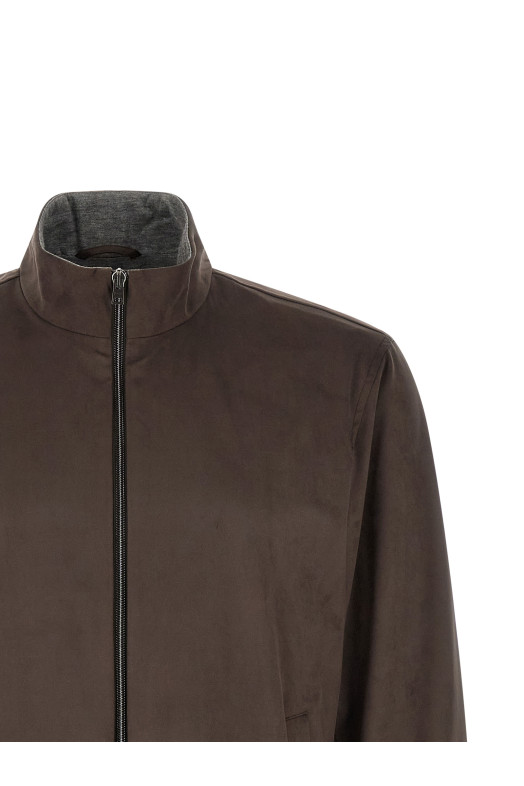 Suede effect jacket Brown