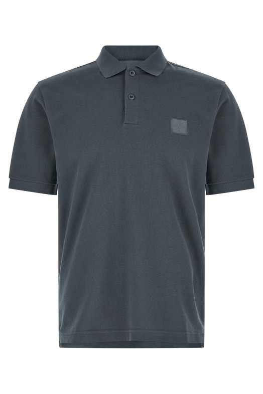 'Compass' logo polo shirt Blue