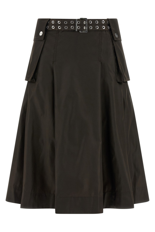 'Duchesse Nylon Pleated' skirt Brown
