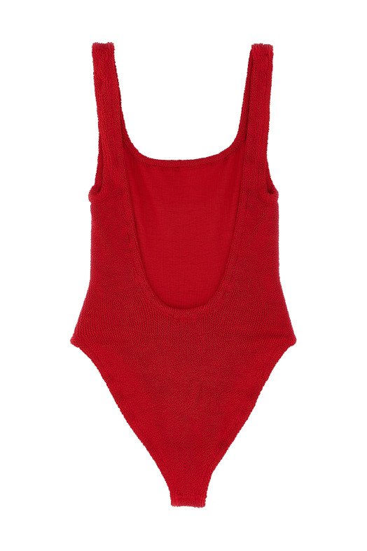 'Square Neck' one-piece swimsuit Red