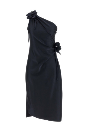 'Asymmetric Mini Flower' dress Black