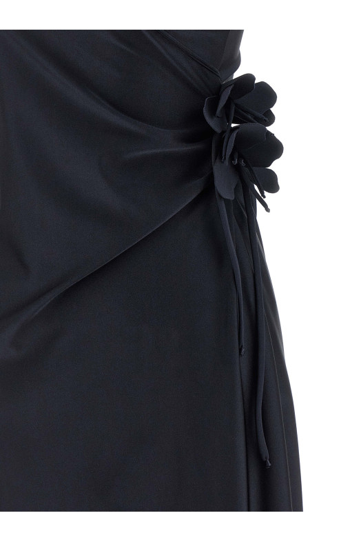 'Asymmetric Mini Flower' dress Black