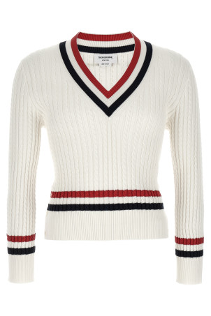 RWB intarsia sweater White