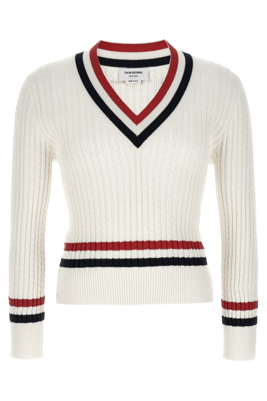 RWB intarsia sweater White