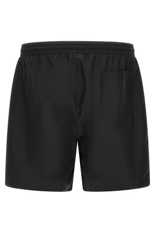 Logo embroidery swimsuit Black