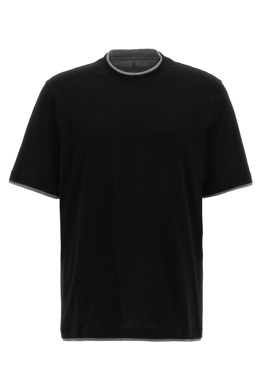Double hem t-shirt Black