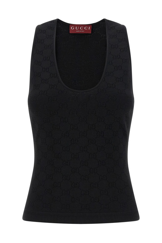 GG jacquard tank top Black