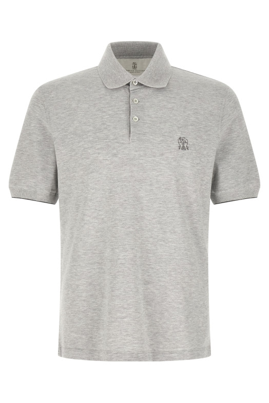 Logo piqué polo shirt Gray