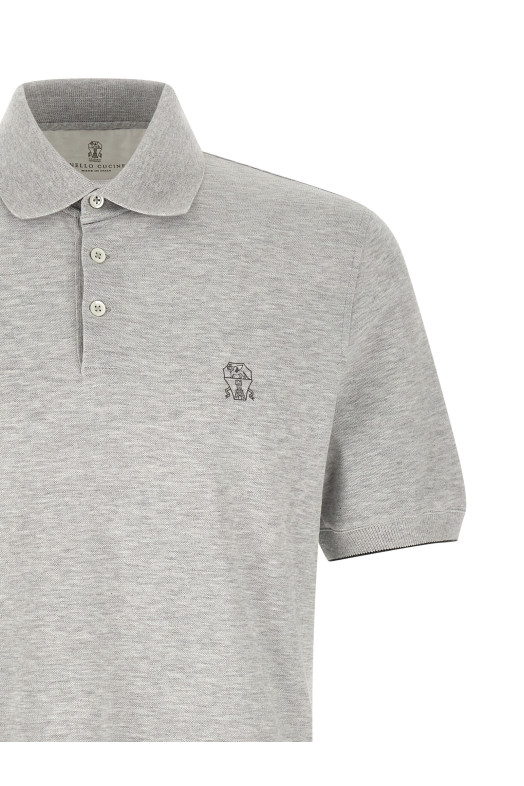 Logo piqué polo shirt Gray