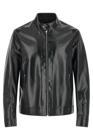 Lacquered leather blouson Blue