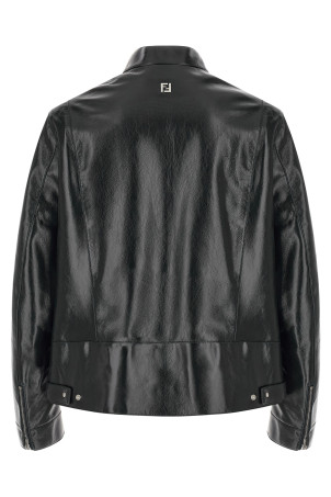 Lacquered leather blouson Blue