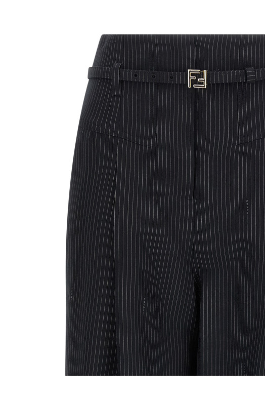 Pinstripe wool pants Blue
