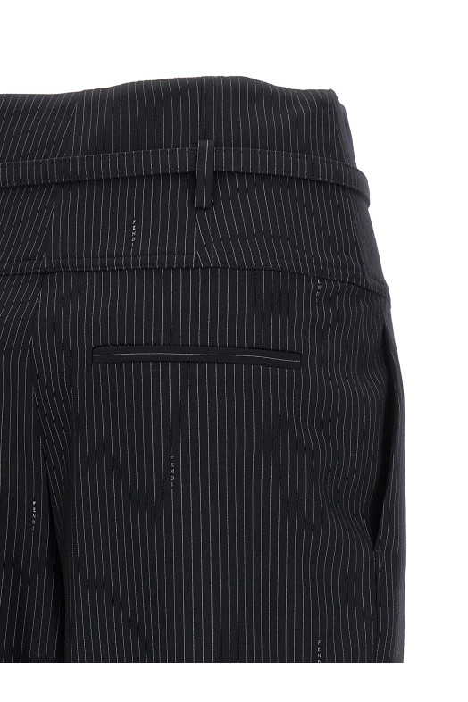 Pinstripe wool pants Blue