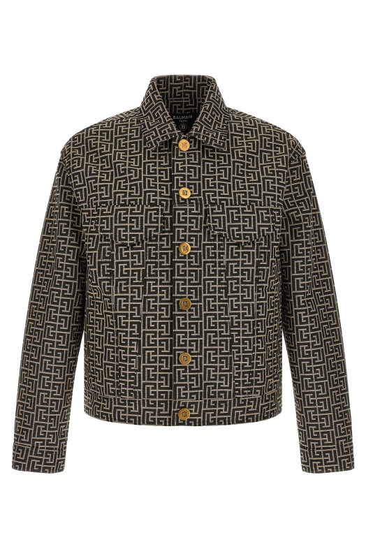 Jacquard monogram jacket Black