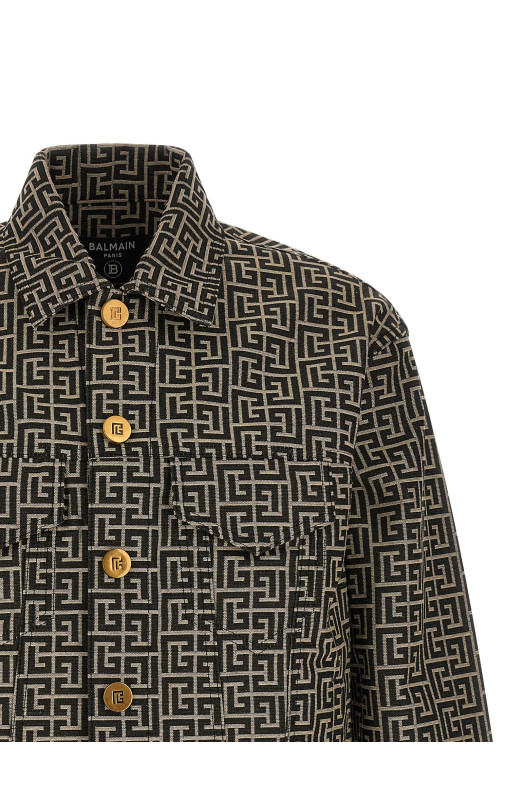 Jacquard monogram jacket Black