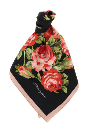 'Bouquet Rose' scarf Black