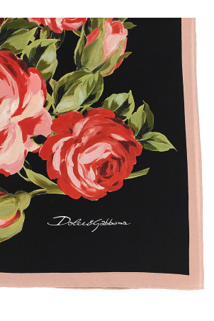 'Bouquet Rose' scarf Black