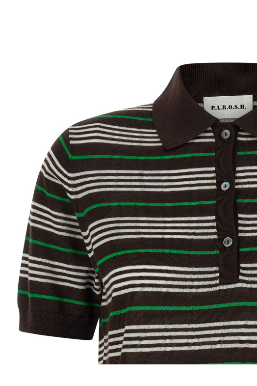 'Listripes' polo shirt Brown