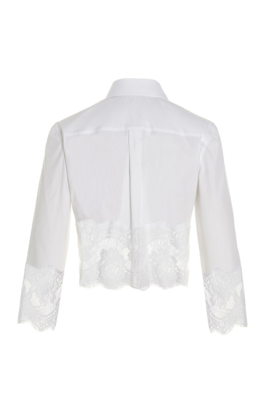 Кружевная рубашка, белая DOLCE & GABBANA F5Q65TFUEEEW0800