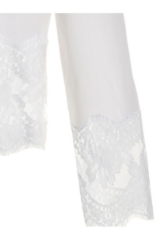 Кружевная рубашка, белая DOLCE & GABBANA F5Q65TFUEEEW0800