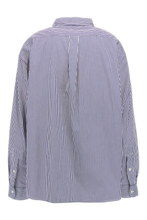 Striped and logo shirt Blue