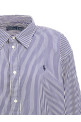 Striped and logo shirt Blue