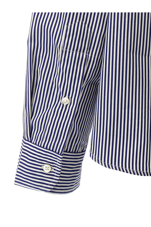 Striped and logo shirt Blue