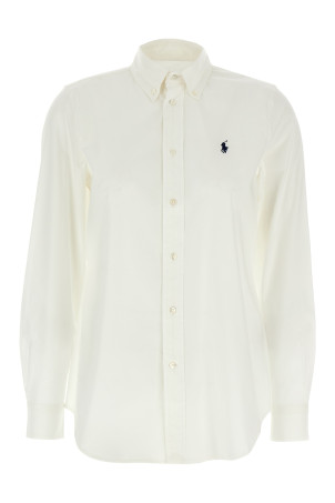 Logo embroidery shirt White