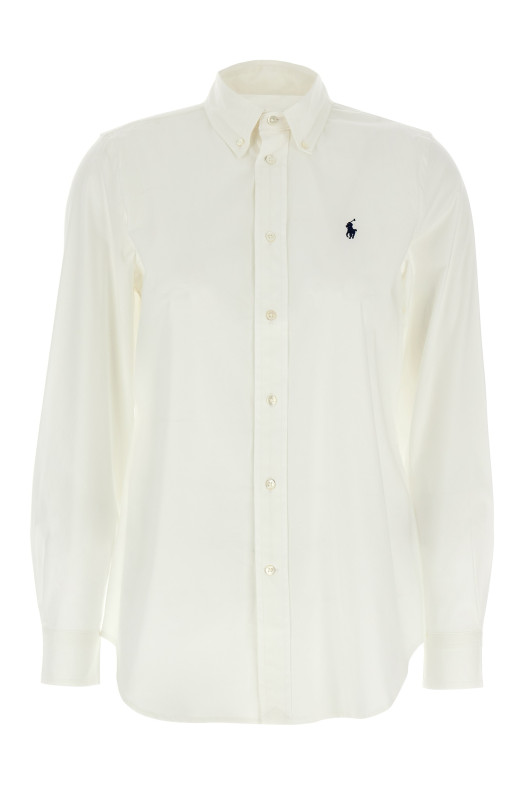 Logo embroidery shirt White