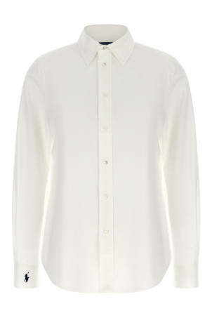 Logo embroidery shirt White