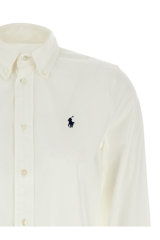Logo embroidery shirt White