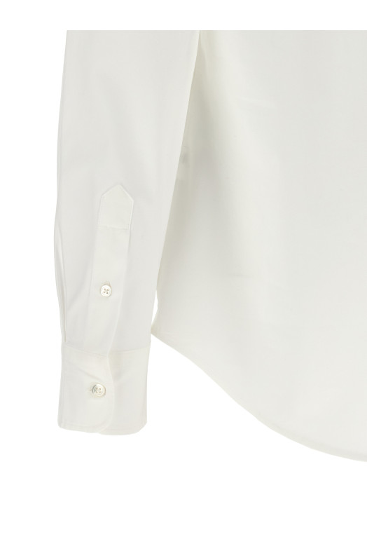 Logo embroidery shirt White