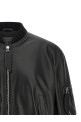 Leather bomber jacket Black