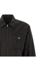 Re-nylon feather shirt Black