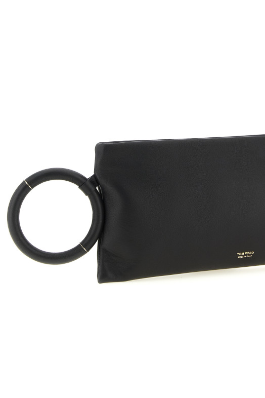 Nappa leather clutch Black